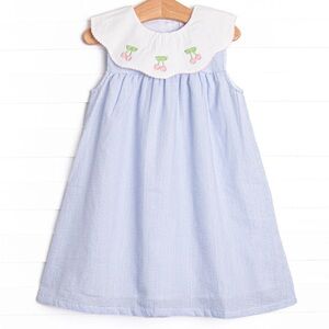 Stitchy Fish Tart Trio Cherry Seersucker Dress